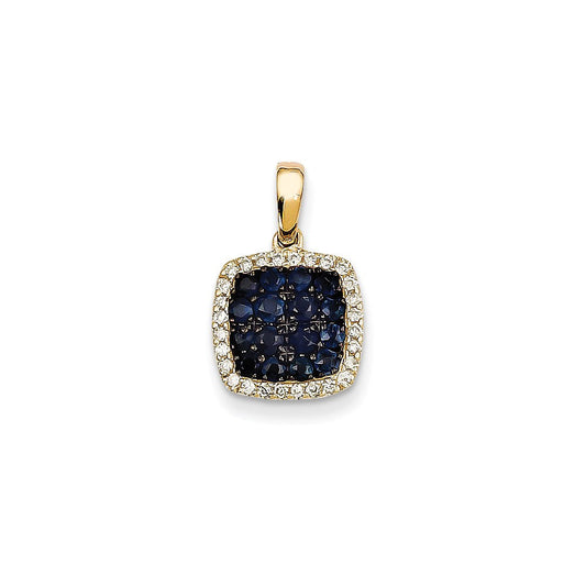14k yellow gold real diamond sapphire pendant xp4141s aa