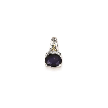 14k white gold yellow rhodium real diamond sapphire pendant xp4150s aa
