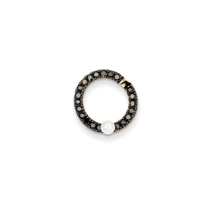 14k yellow gold black real diamond fwc pearl pendant xp4162aa