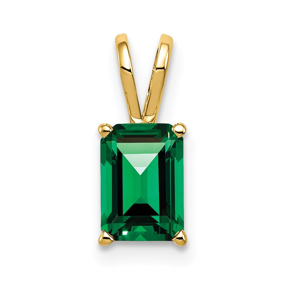14k yellow gold 7x5mm emerald cut mount st helens pendant xp420ms