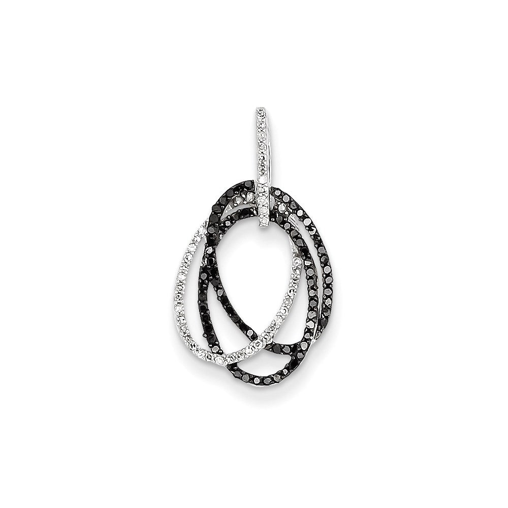 14k white gold white and black real diamond ovals pendant xp4218aa