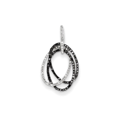 14k white gold white and black real diamond ovals pendant xp4218aa