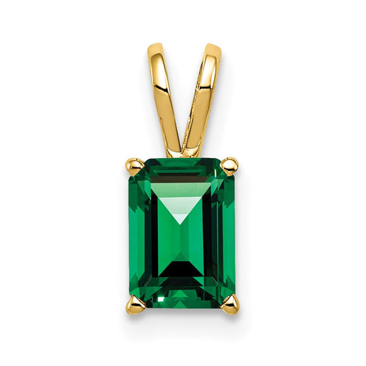 14k yellow gold 8x6mm emerald cut mount st helens pendant xp421ms