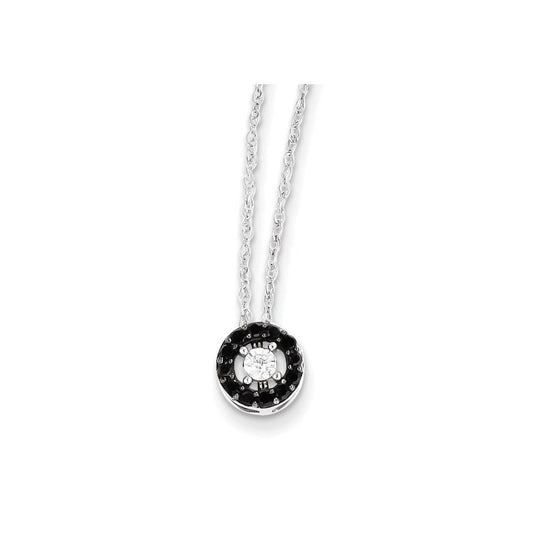 14k white gold w black and white real diamond circle pendant xp4226aa