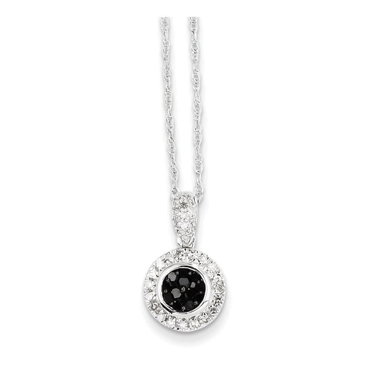 14k white gold w black and white real diamond circle pendant xp4228aa