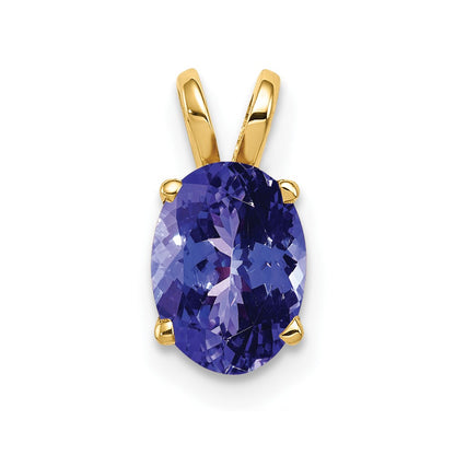 14k Yellow Gold 8x6mm Oval Tanzanite pendant