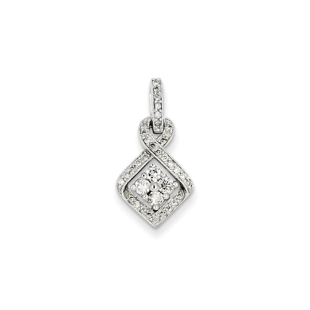 14k white gold real diamond cluster pendant xp4242aa