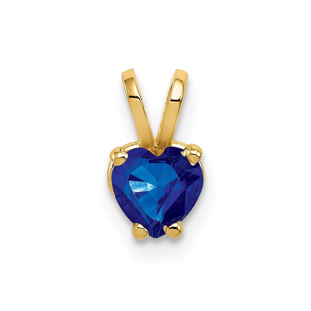 14k yellow gold 5mm heart sapphire pendant xp428s
