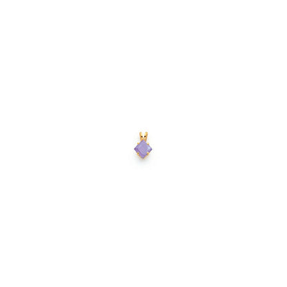 14k Yellow Gold 5mm Princess Cut Tanzanite pendant