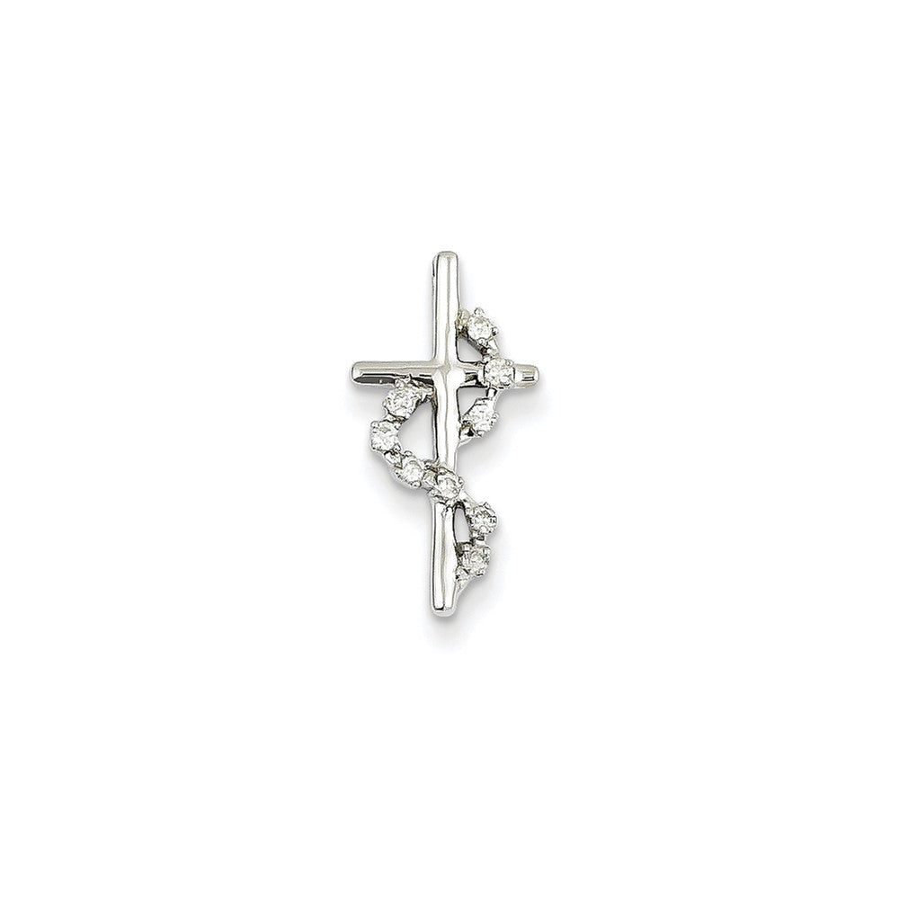 14k white gold real diamond cross pendant xp4441aa