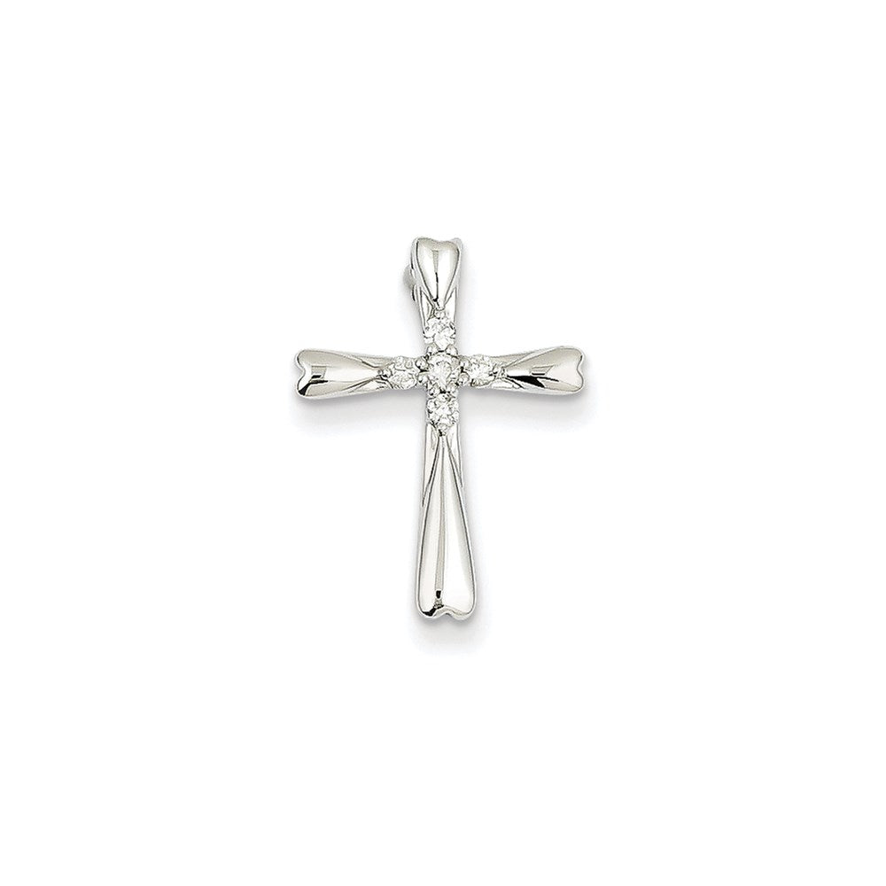 14k white gold real diamond cross pendant slide pendant xp4442aa