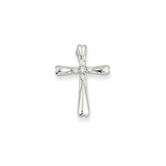 14k white gold real diamond cross pendant slide pendant xp4442aa