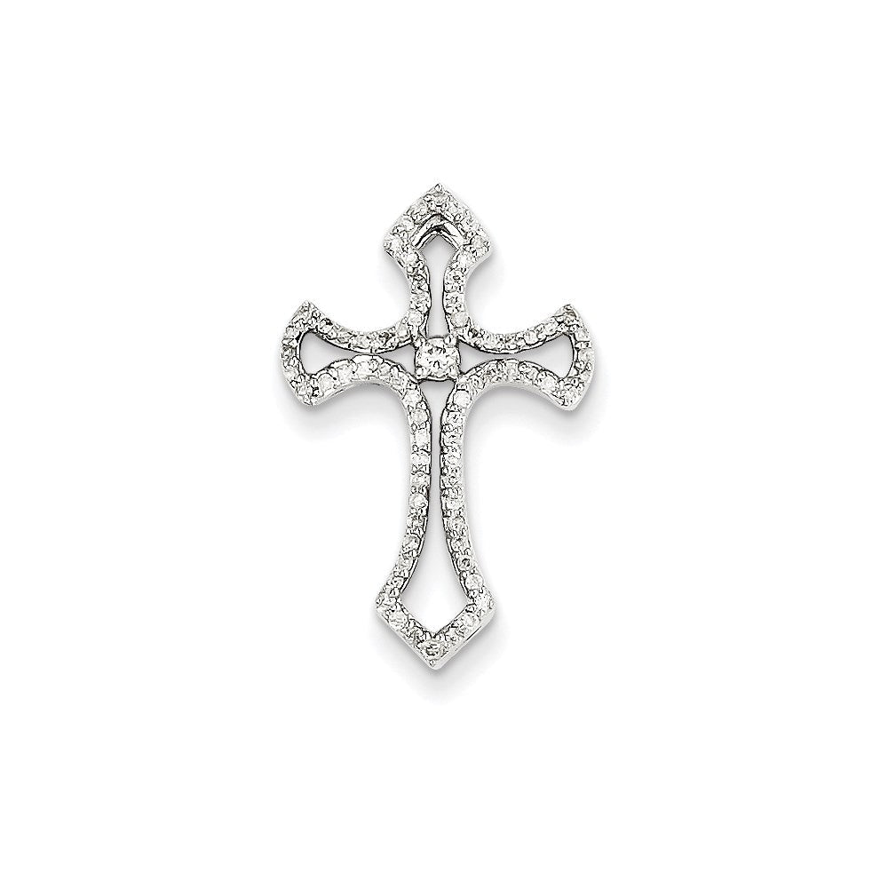 14k white gold real diamond chain slide xp4456aa
