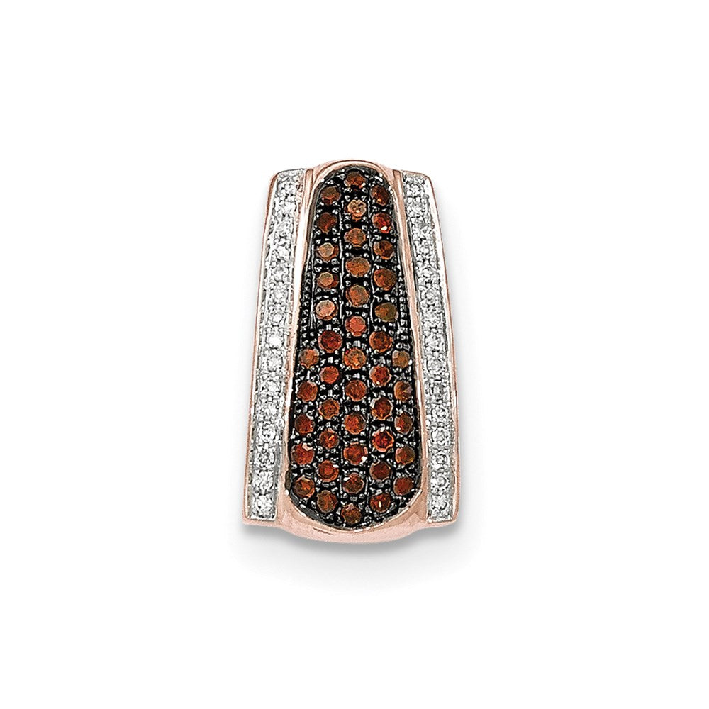 14k rose gold red cognac and white real diamond omega slide xp4647aa