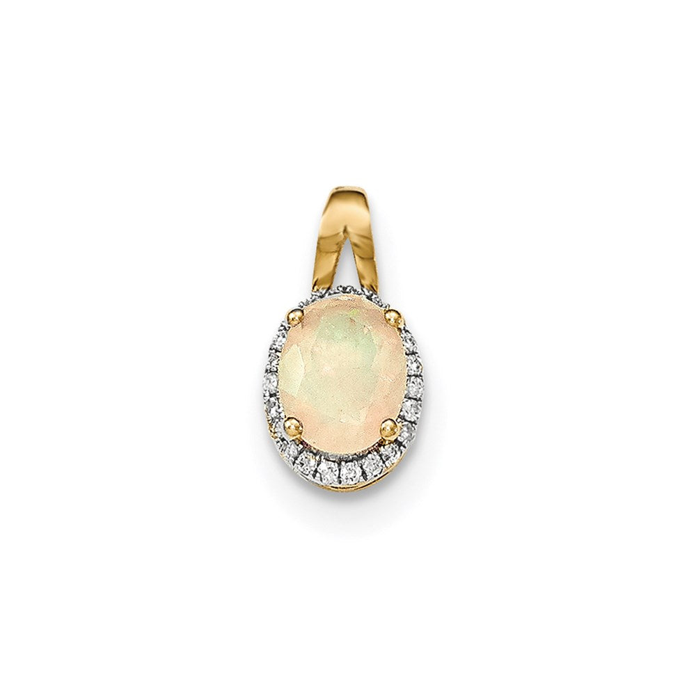 14k yellow gold oval australian opal real diamond halo pendant xp4656op aa