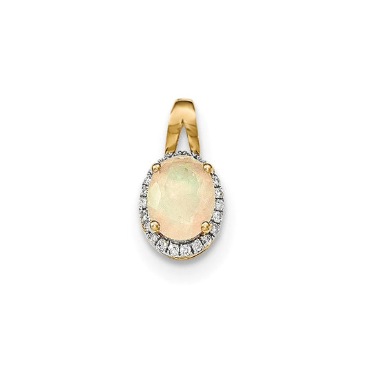 14k yellow gold oval australian opal real diamond halo pendant xp4656op aa
