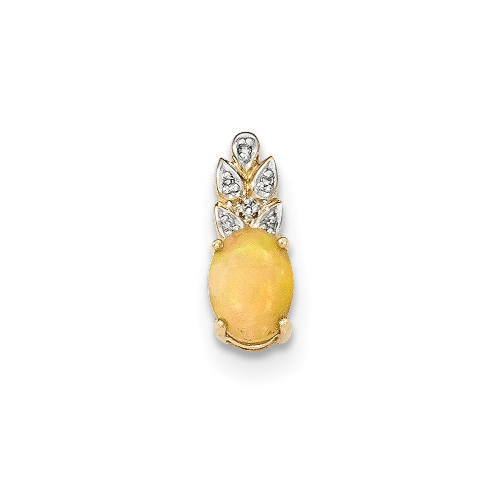 14k yellow gold opal and real diamond pendant xp4667op aa