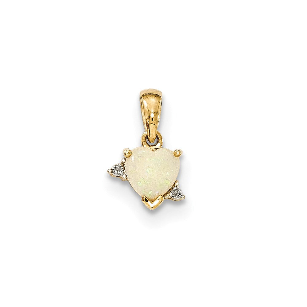 14k yellow gold opal and real diamond pendant xp4677op a