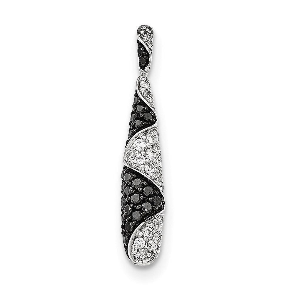 14k white goldblack white real diamond drop pendant xp4686aa