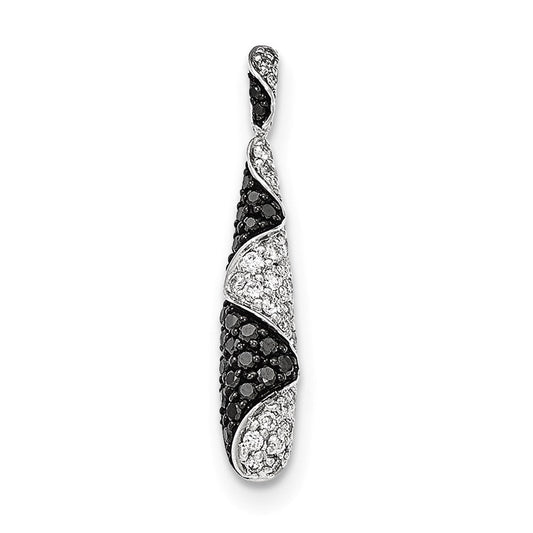 14k white goldblack white real diamond drop pendant xp4686aa