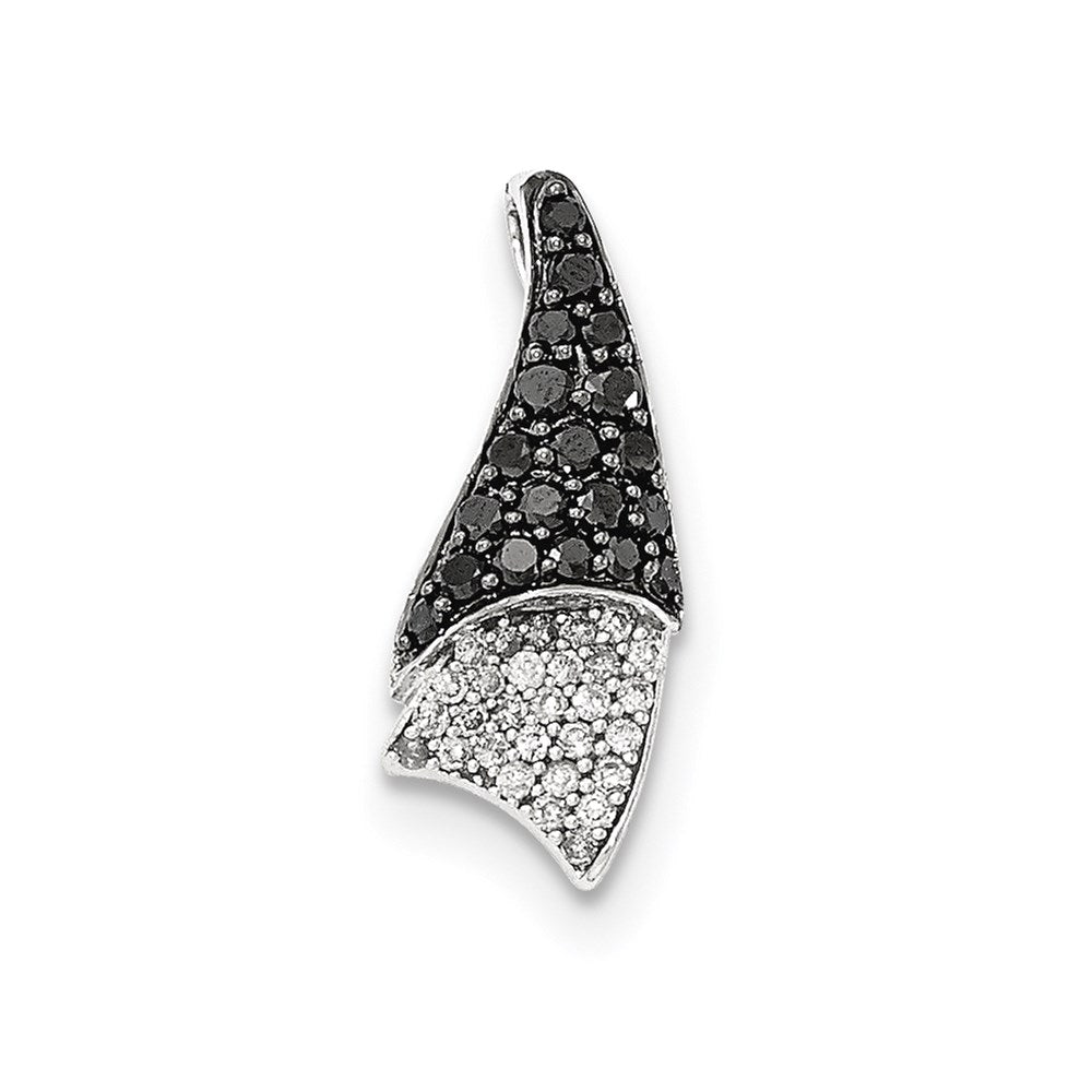 14k white gold real diamond black real diamond chain slide pendant xp4689aa