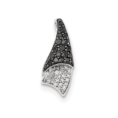 14k white gold real diamond black real diamond chain slide pendant xp4689aa