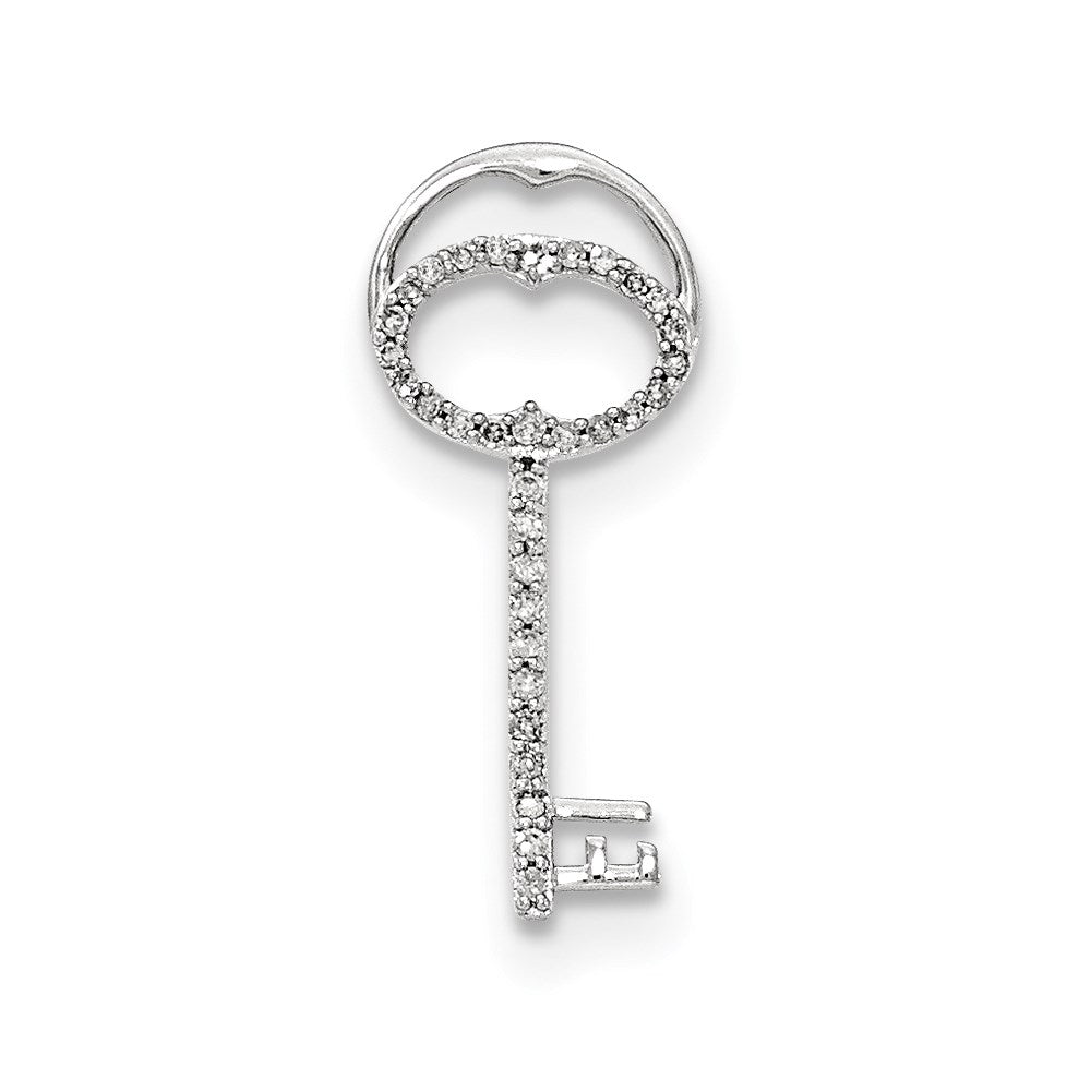14k white gold real diamond key chain slide xp4883aa