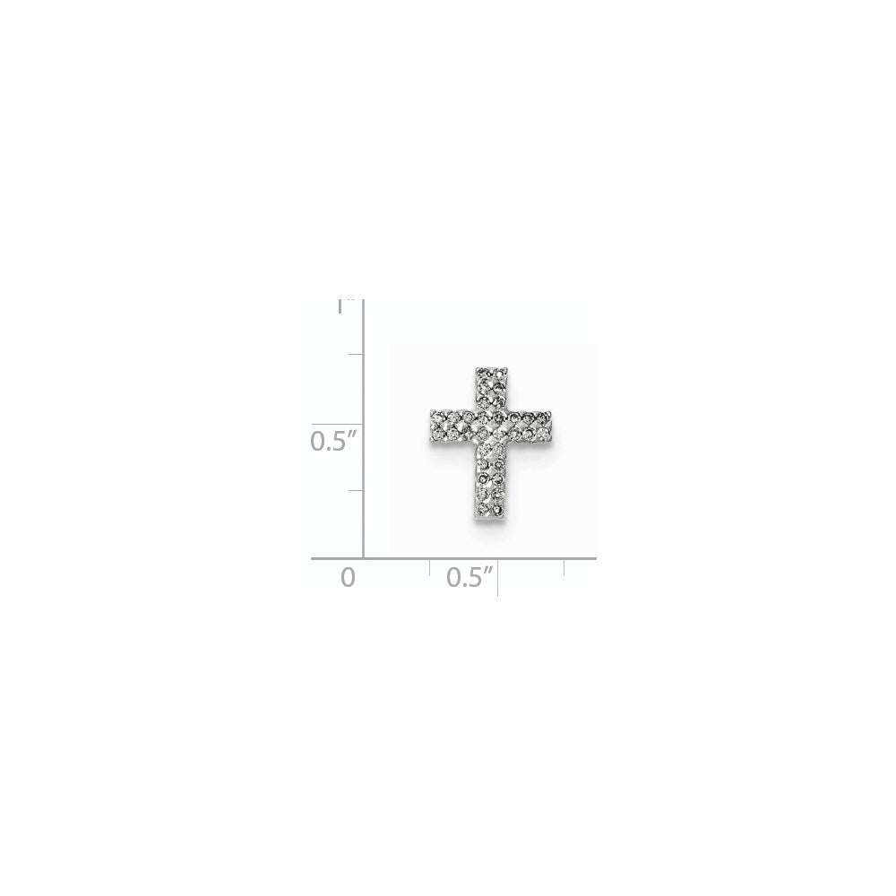 14K White Gold Diamond Cross Pendant