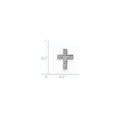 14K White Gold Diamond Cross Pendant