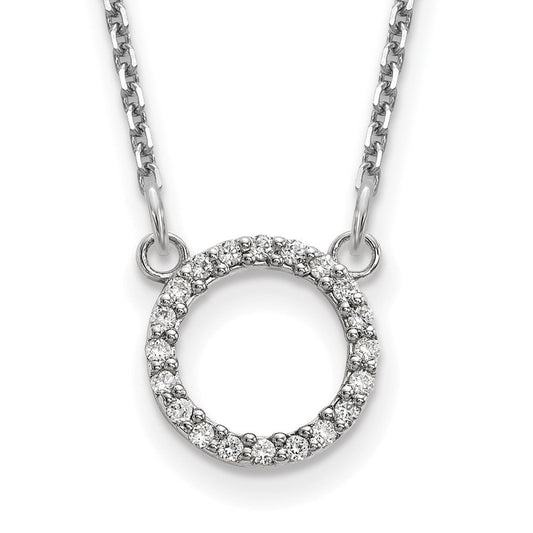 14k white gold real diamond open circle necklace xp5027wvs