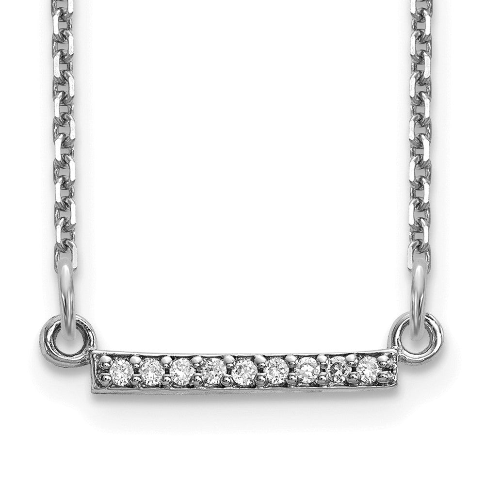 14k white gold real diamond tiny bar necklace xp5030wa