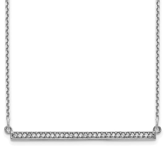 14k white gold real diamond bar necklace xp5031wa