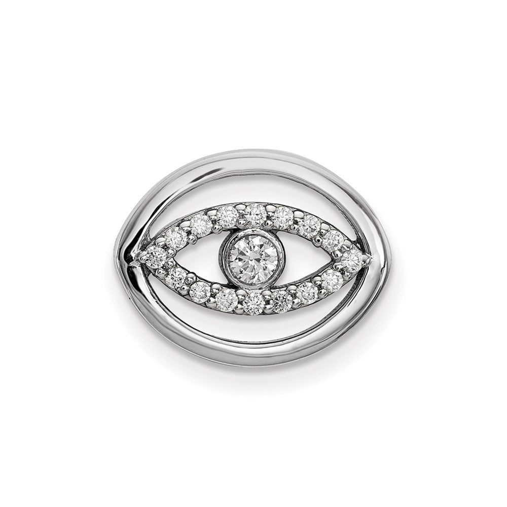 14k white gold medium real diamond gold halo evil eye pendant xp5035wa