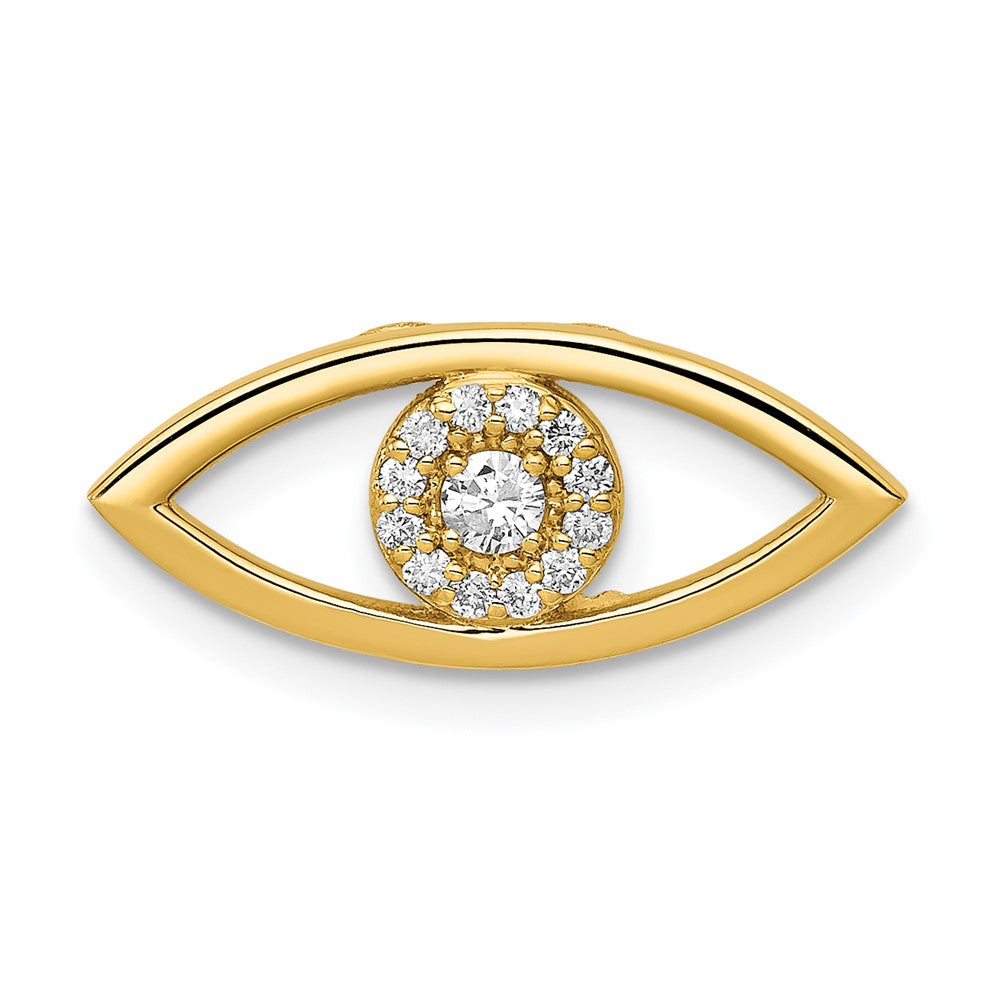 14ky 1/8ct. Diamond Evil Eye Chain Slide