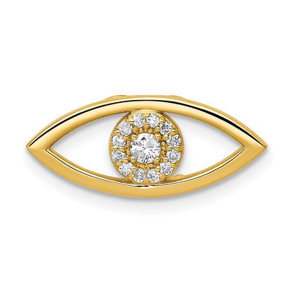 14ky 1/8ct. Diamond Evil Eye Chain Slide