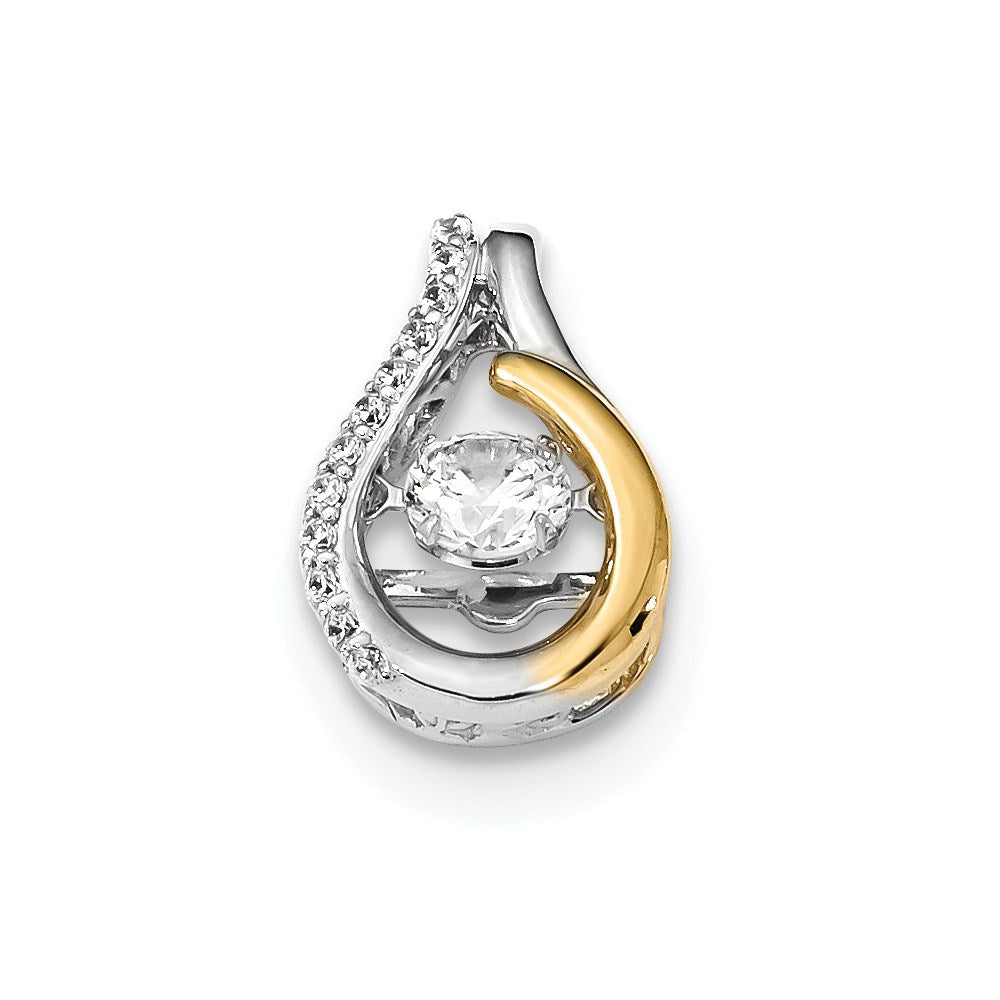 14k white yellow gold vibrant real diamond slide pendant xp5215a