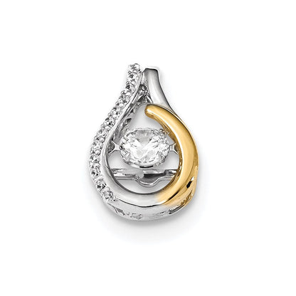 14k white yellow gold vibrant real diamond slide pendant xp5215a