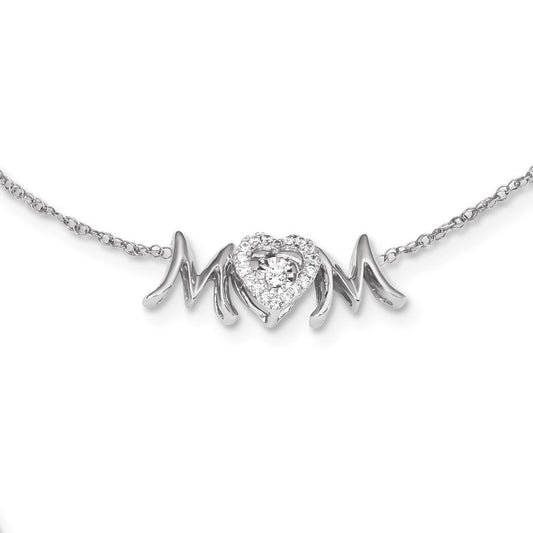 14k white gold mom vibrant real diamond 18in necklace xp5250a