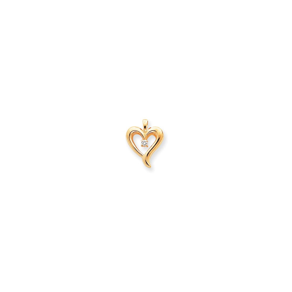 14k yellow gold aaa real diamond heart pendant xp571aaa
