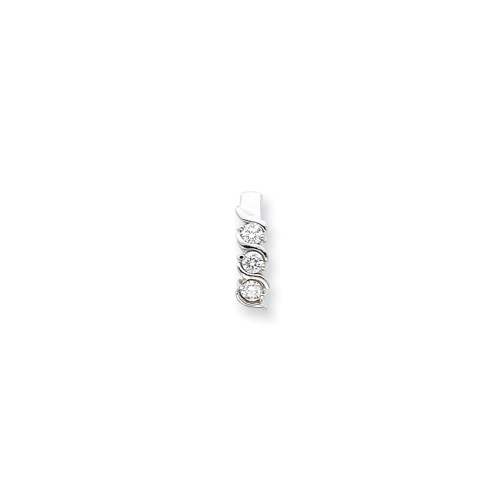 14k white gold a real diamond chain slide xp695a