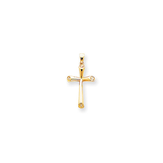14k AAA Diamond cross pendant