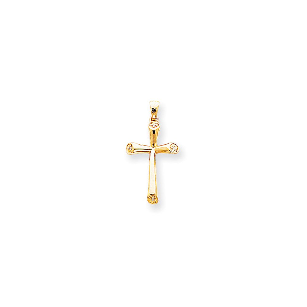 14k A Diamond cross pendant