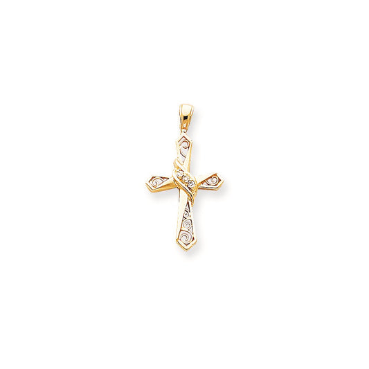 14k A Diamond cross pendant