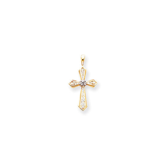 14k VS Diamond cross pendant