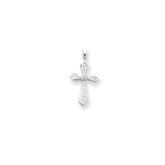 14k White Gold VS Diamond cross pendant