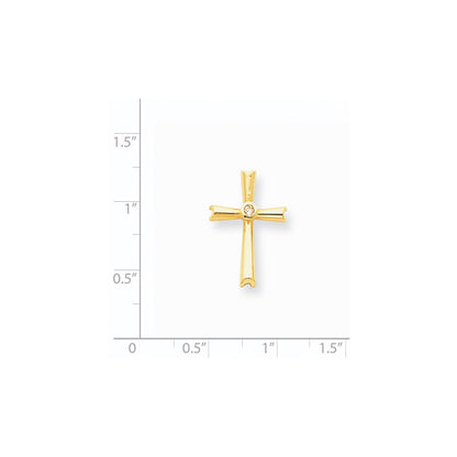 14k AAA Diamond cross pendant