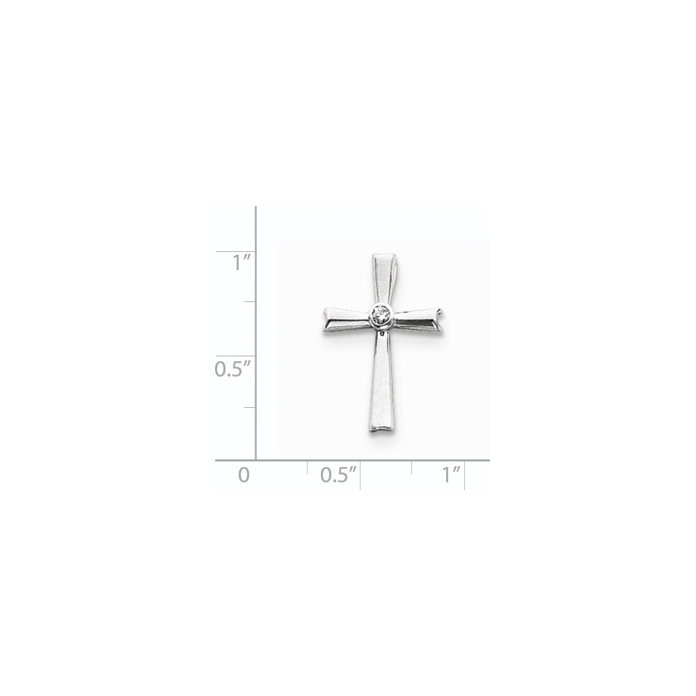 14k White Gold VS Diamond cross pendant