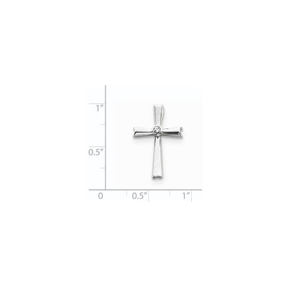 14k White Gold VS Diamond cross pendant