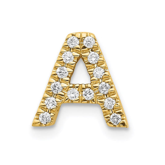14k yellow gold real diamond initial a charm xp857a