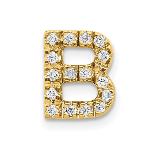 14k yellow gold real diamond initial b charm xp857b
